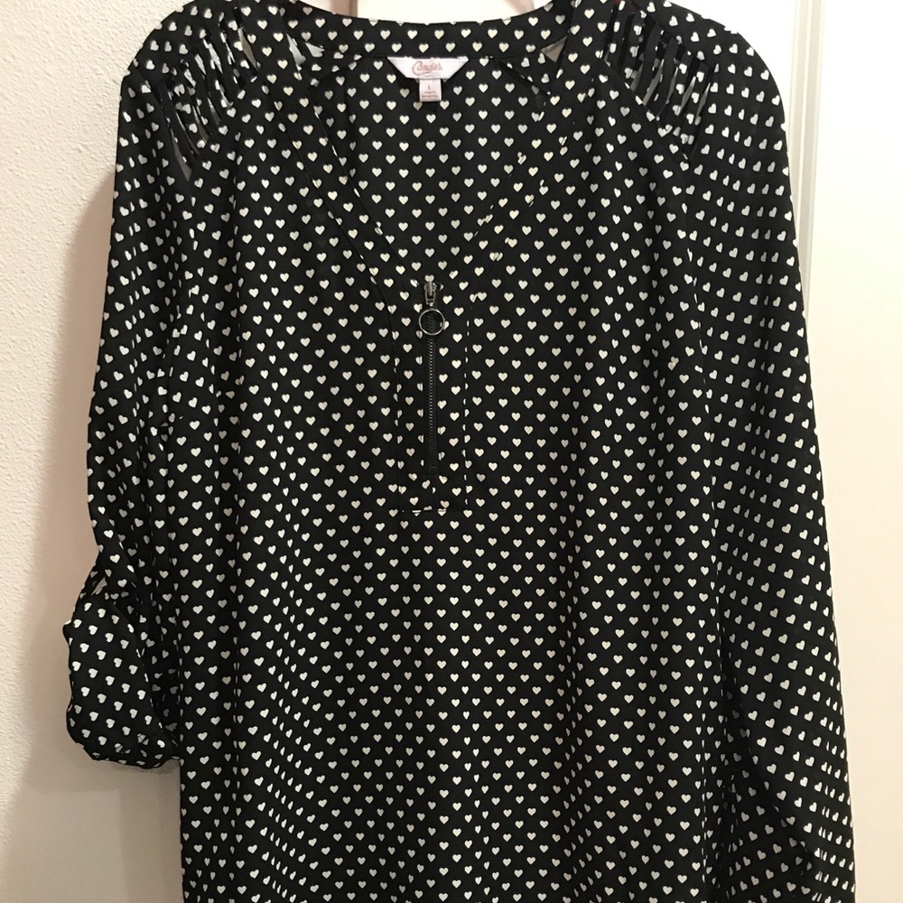Candies black cutout shoulder blouse
